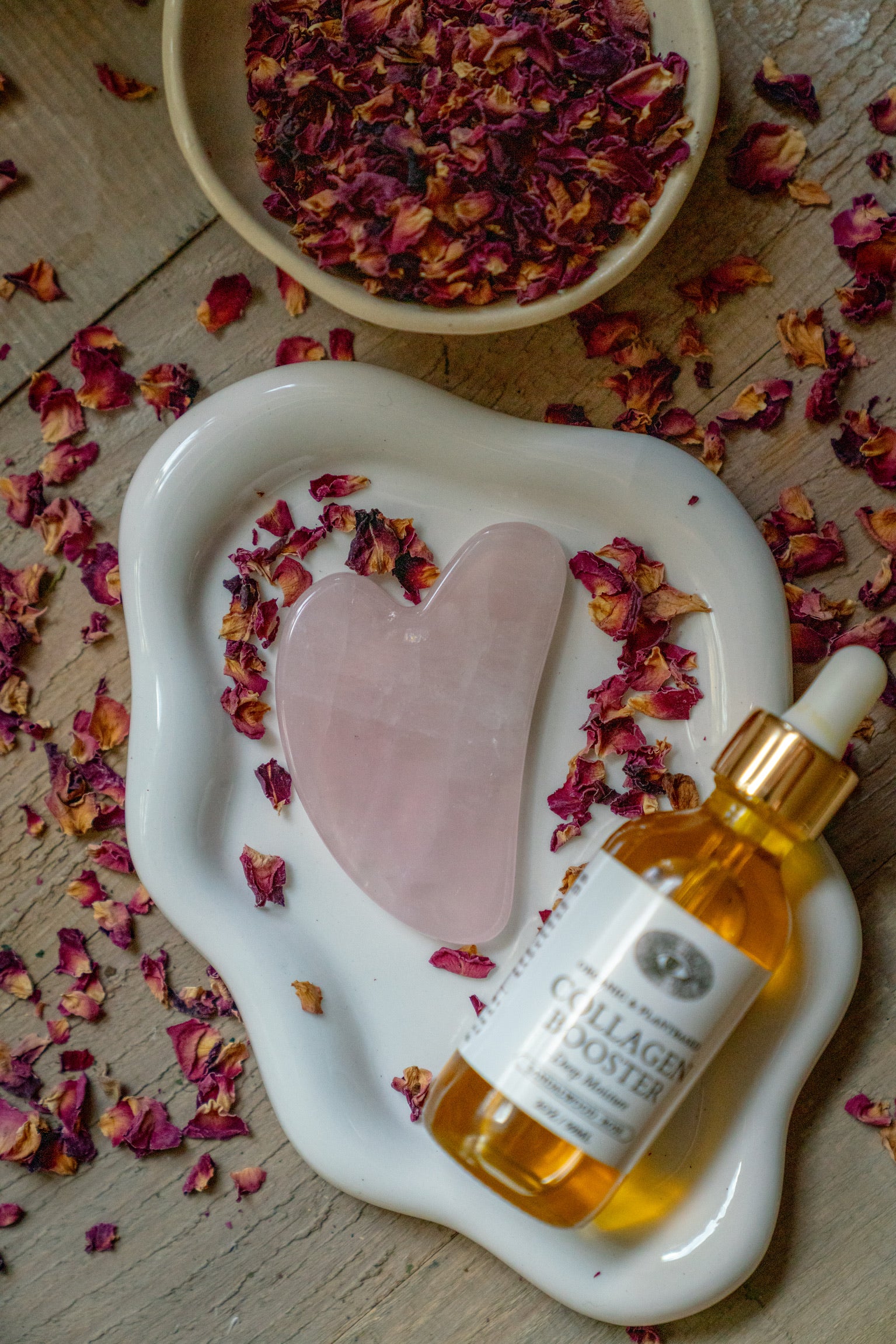ROSE QUARTZ GUA SHA | Hand Carved - Image 3