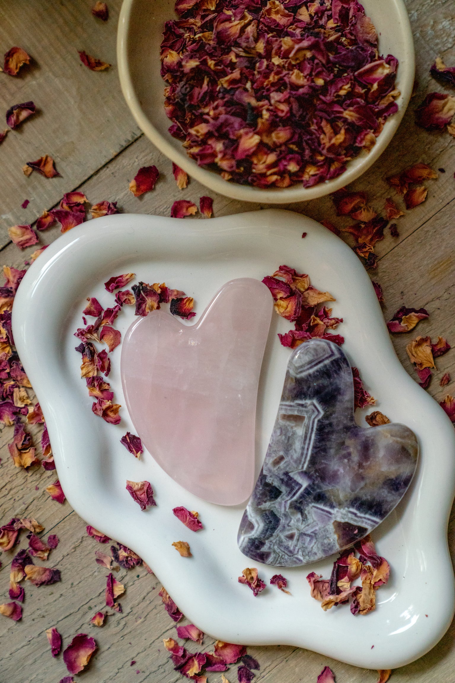 ROSE QUARTZ GUA SHA | Hand Carved - Image 4