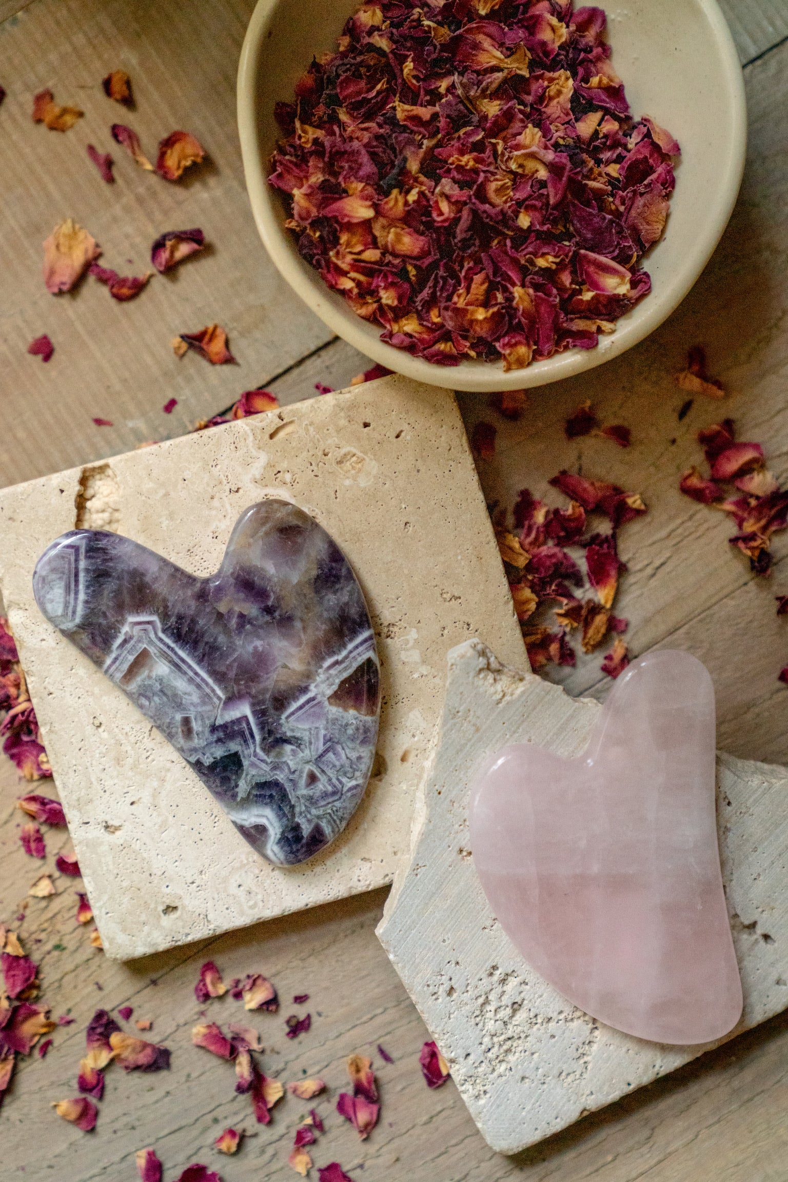 ROSE QUARTZ GUA SHA | Hand Carved - Image 5