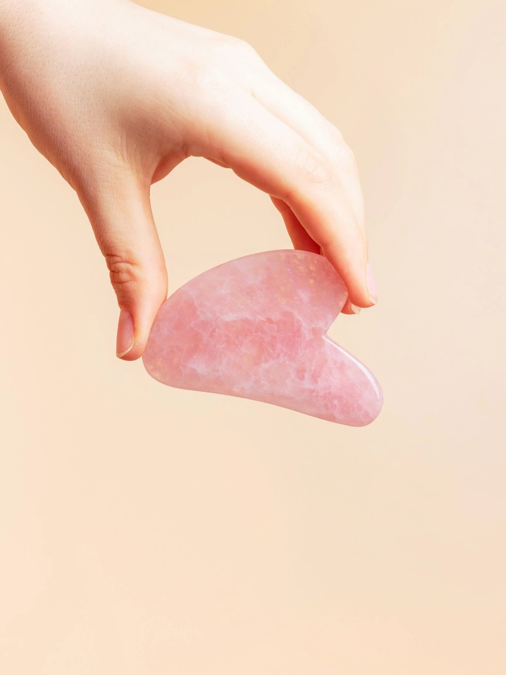 ROSE QUARTZ GUA SHA | Hand Carved - Image 8